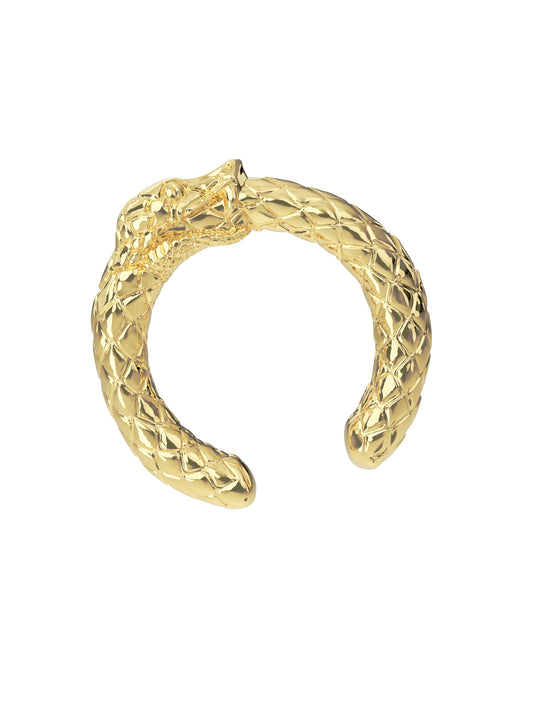 Ouroboros Ear Cuff by Pola Jewellery – symbolic, piercing-free design in gold vermeil or silver, embodying eternal love and power
gold-ouroboros-ear-cuff-symbolic-jewellery-pola