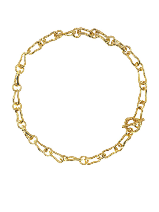 Ouroboros T-Bar Necklace by Pola Jewellery – lightweight handcrafted chain symbolizing eternal love, power, and effortless versatility