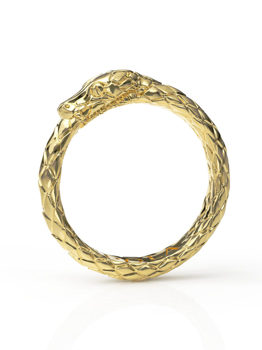 Ouroboros Ring by Pola Jewellery – gender-neutral statement ring symbolizing eternal love, infinite power, and self-renewal