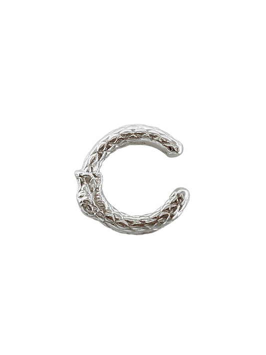 Silver Ouroboros Ear Cuff by Pola Jewellery – gender-neutral, symbolic ear cuff symbolizing eternal love, power, and transformation