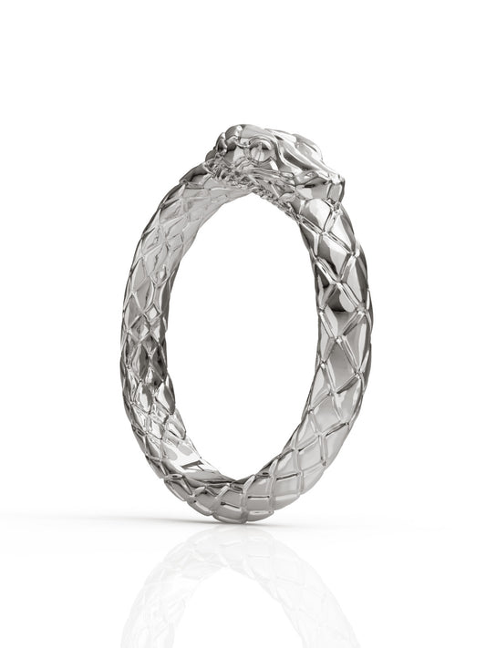 Ouroboros Ring by Pola Jewellery – gender-neutral statement ring symbolizing eternal love, infinite power, and self-renewal