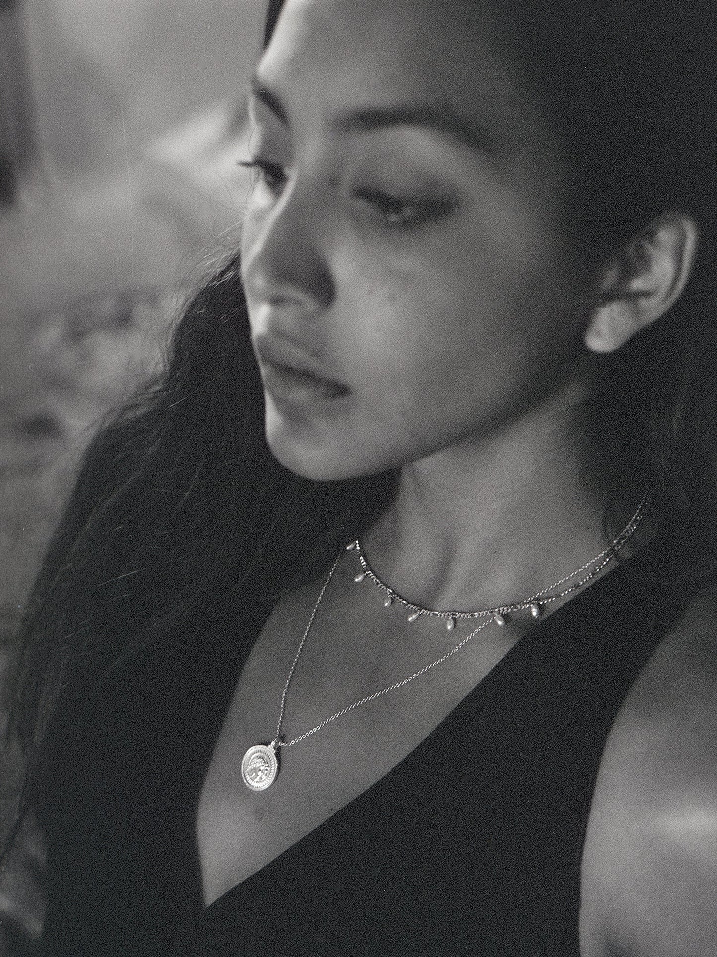 Baroque Freshwater Pearls Choker. Sterling Silver. Gemini Necklace