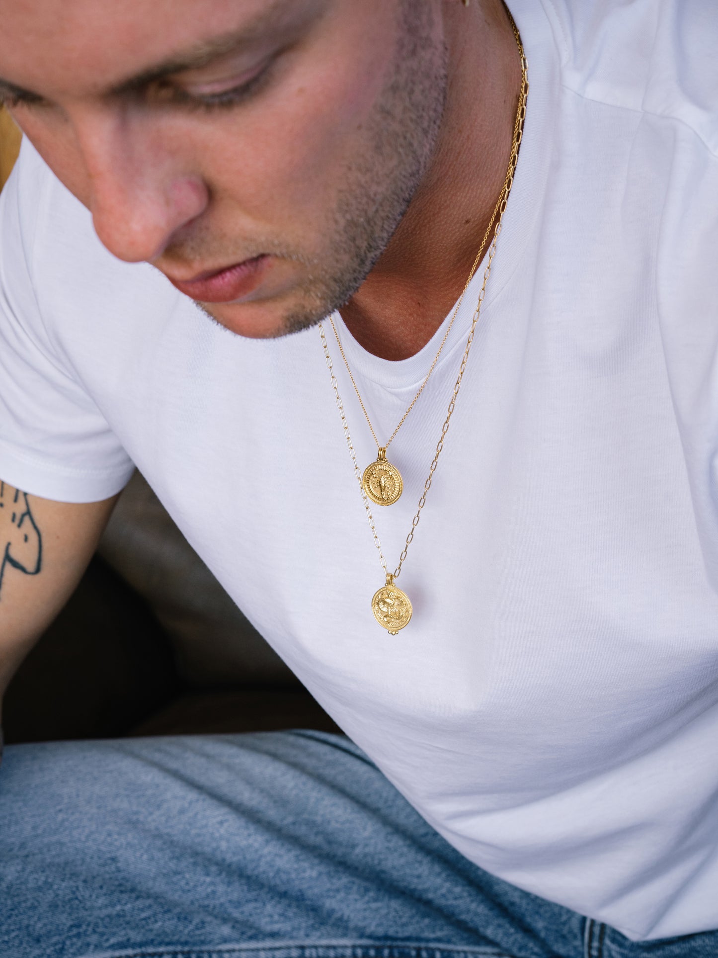 B Positive Blood Type Necklace. Gold Plated Sterling Silver. Gender Neutral