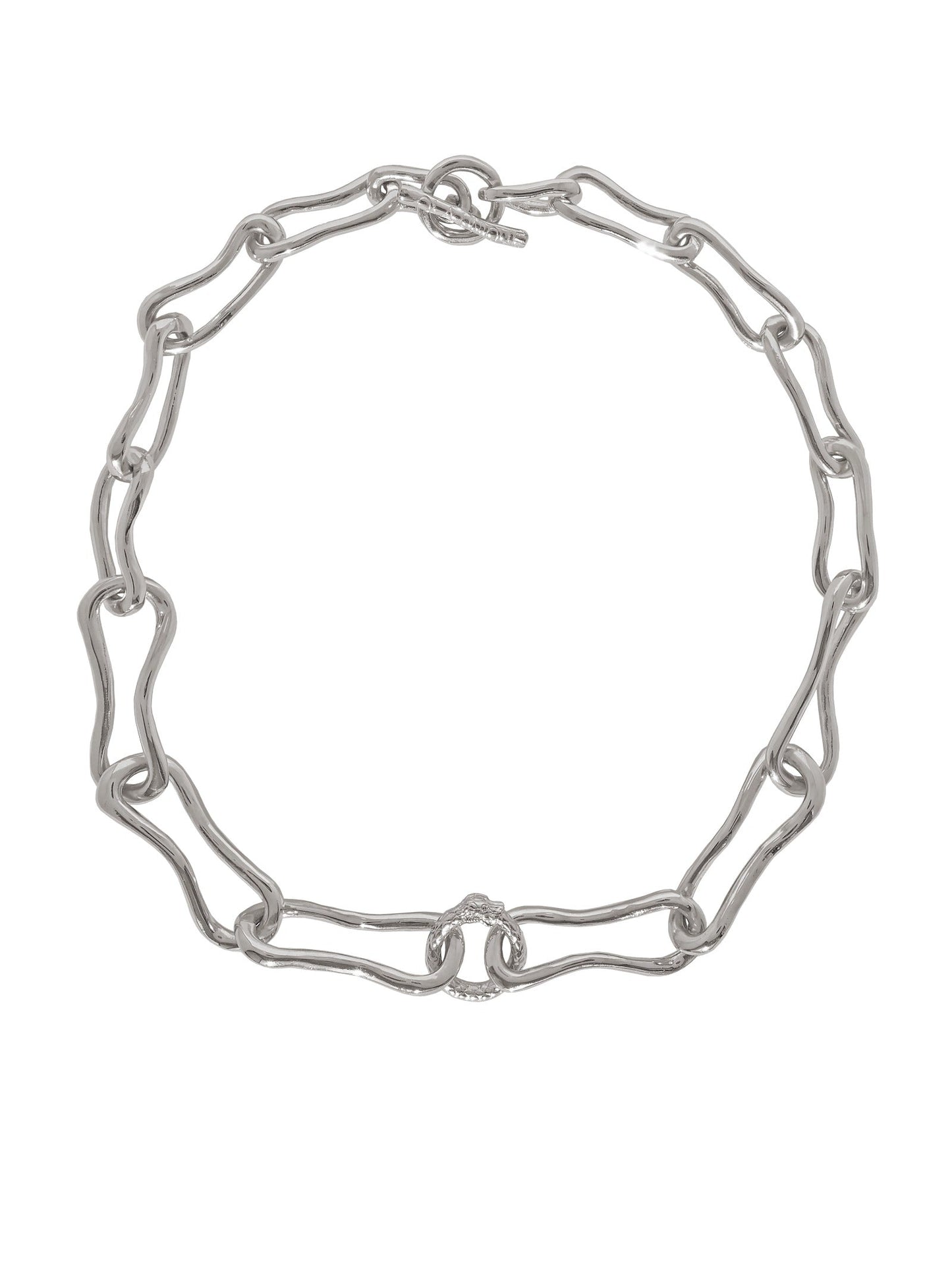 Ouroboros Chunky Choker, Silver plated