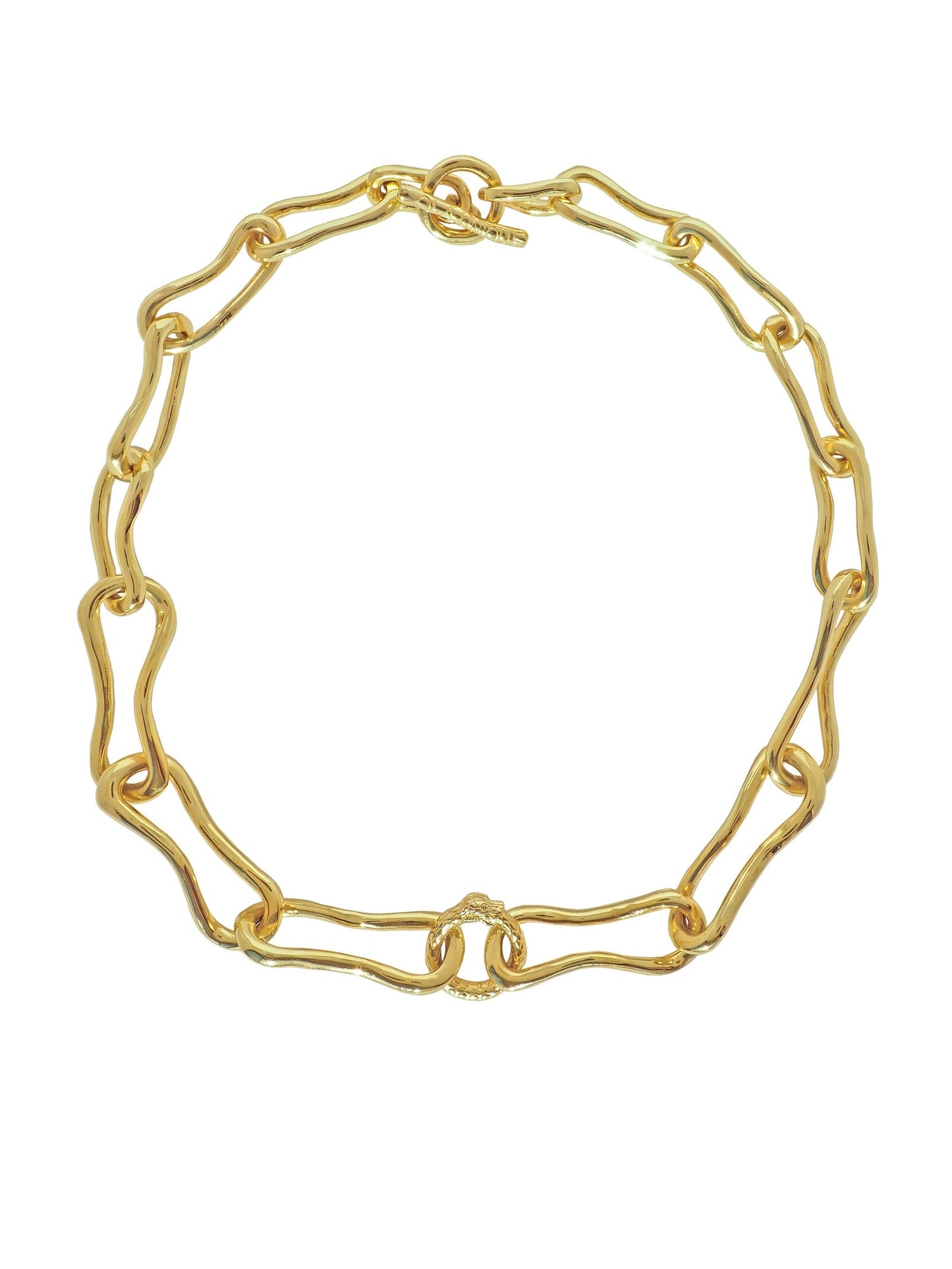 Ouroboros Chunky Choker, Gold plated. Gender Neutral