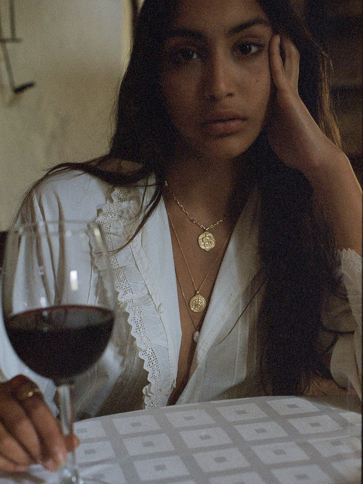 A Positive Blood Type Necklace in gold vermeil – handcrafted pendant with sacred snake and Evil Eye, symbolizing strength and renewal