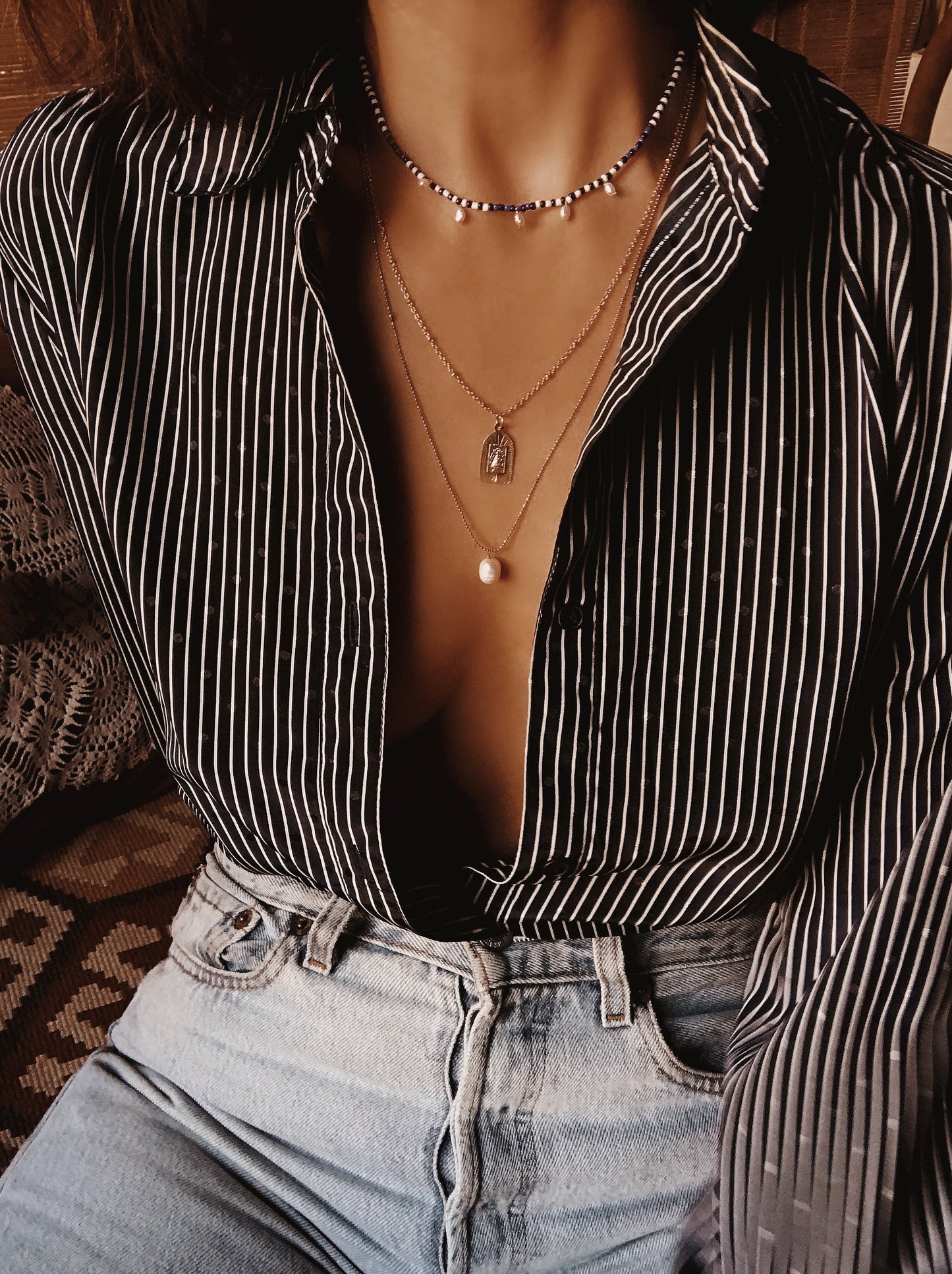 Beads Necklace Choker Freshwater Pearls by Pola Jewellery