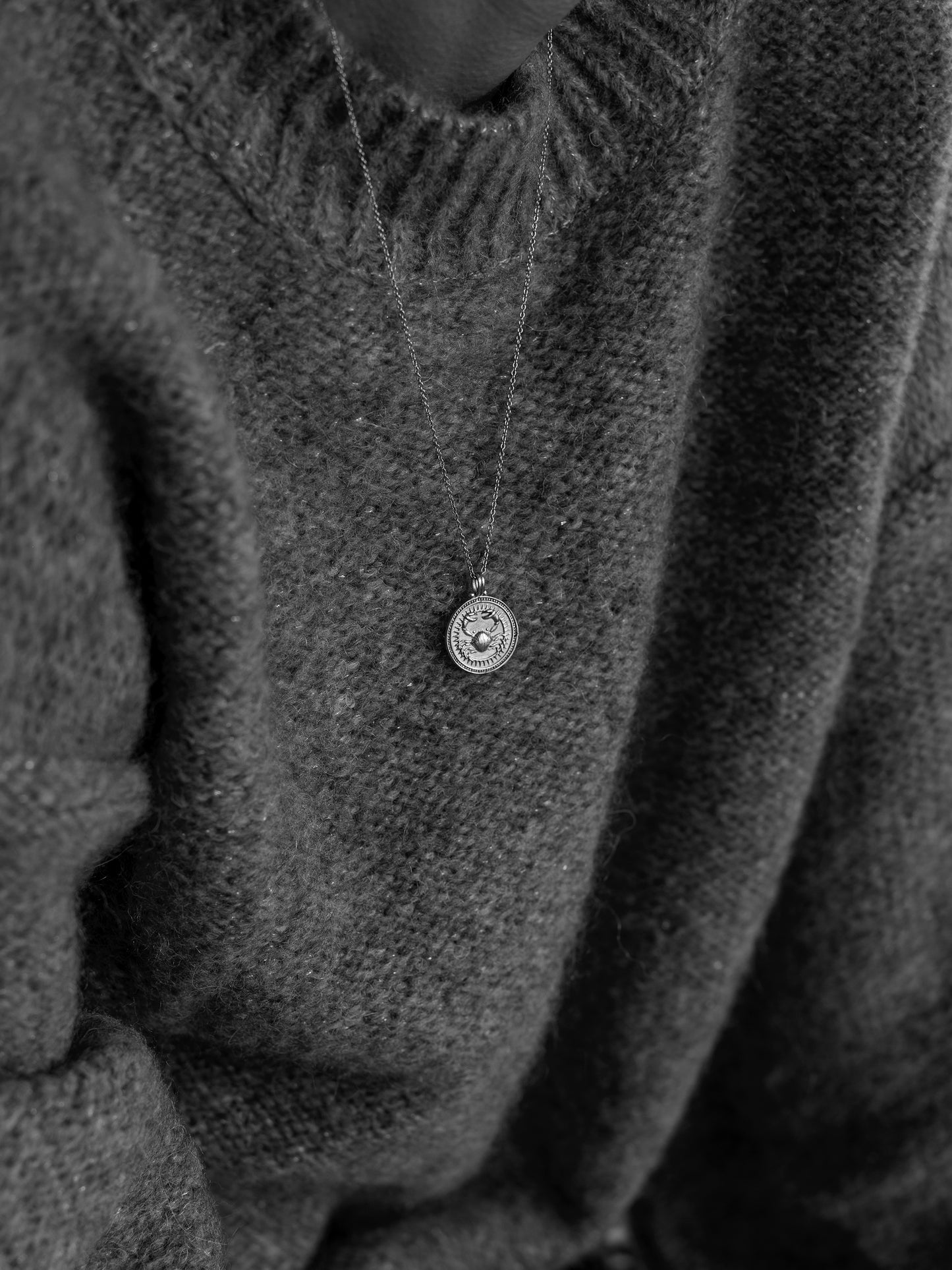 Cancer Zodiac Horoscope Necklace. Gender Neutral. Sterling Silver by Pola Jewellery