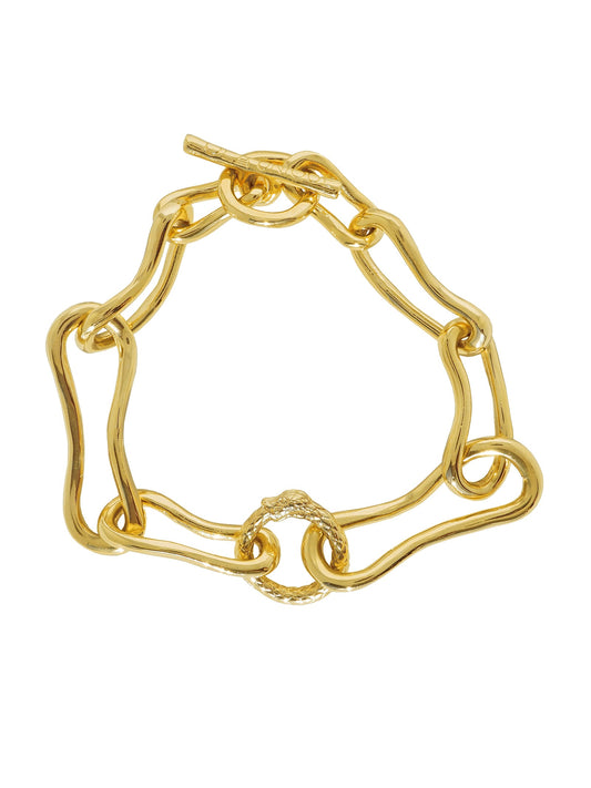 Ouroboros Chunky Bracelet by Pola Jewellery – bold handcrafted chain symbolizing eternal love, self-renewal, and infinite strength