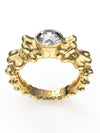 AMOR Ring in 18k yellow gold by Pola Jewellery—sculptural pinky ring with lab-grown diamond, symbolizing powerful love.