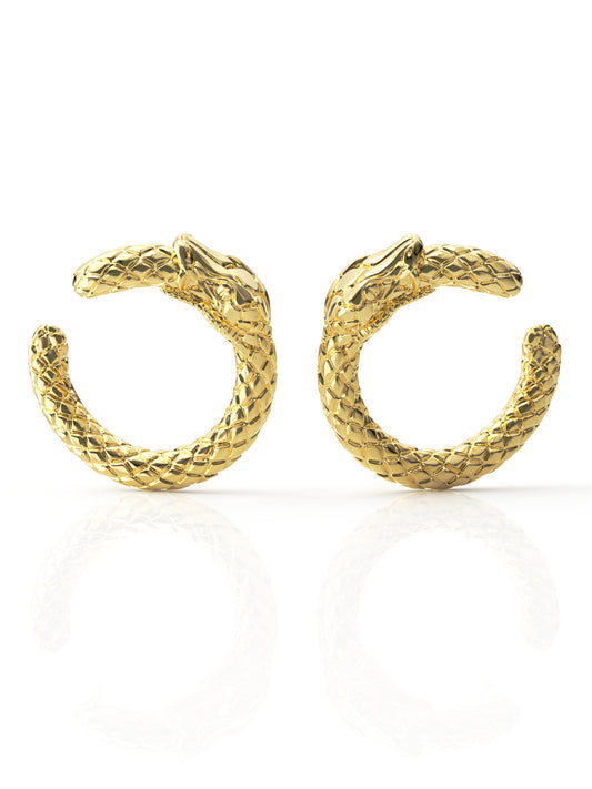 Ouroboros Hoop Earrings by Pola Jewellery – bold, symbolic hoops representing eternal love, infinite power, and timeless style