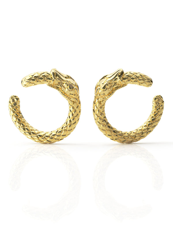 Ouroboros Hoop Earrings by Pola Jewellery – bold, symbolic hoops representing eternal love, infinite power, and timeless style