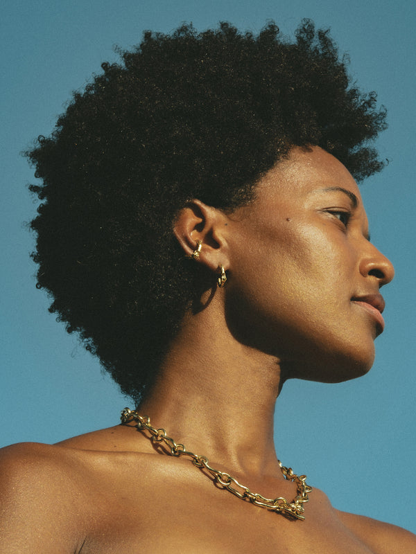 Ouroboros Ear Cuff by Pola Jewellery – symbolic, piercing-free design in gold vermeil or silver, embodying eternal love and power