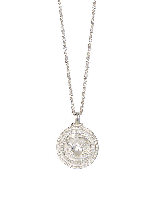 Pola Jewellery’s Cancer Zodiac Necklace in sterling silver, gender neutral