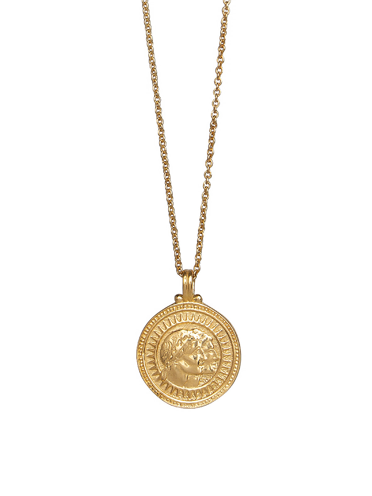 Close-up of Pola Jewellery’s Gemini Zodiac Sign Necklace in gold vermeil, featuring the Twins — a symbol of duality, creativity, and connection.