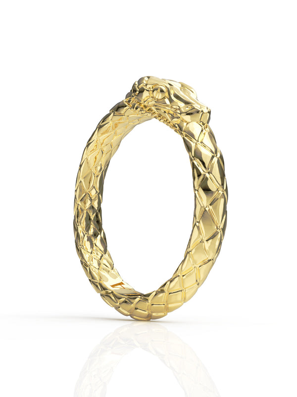 Ouroboros Ring by Pola Jewellery – gender-neutral statement ring symbolizing eternal love, infinite power, and self-renewal
