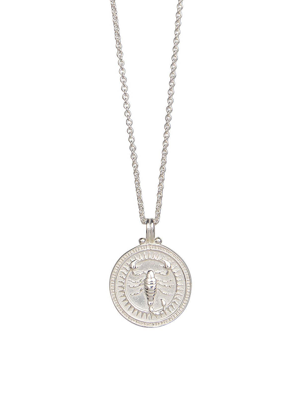 Pola Jewellery’s Scorpio Zodiac Necklace in sterling silver, featuring the scorpion motif — a talisman of mystery, resilience, and emotional power.