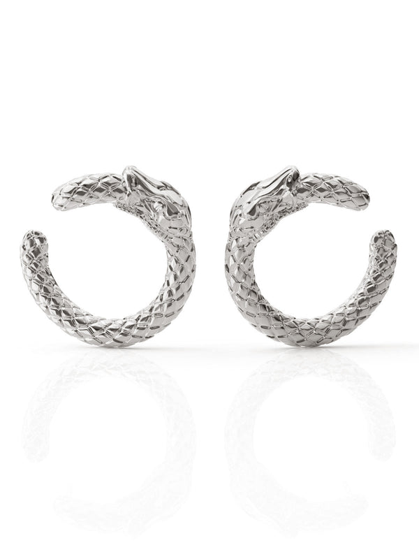 Ouroboros Hoop Earrings. 925 Sterling Silver 