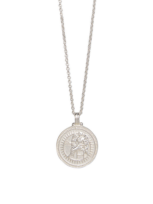 Pola Jewellery’s Virgo Zodiac Necklace in sterling silver, featuring the maiden motif — a timeless talisman of clarity, care, and devotion.