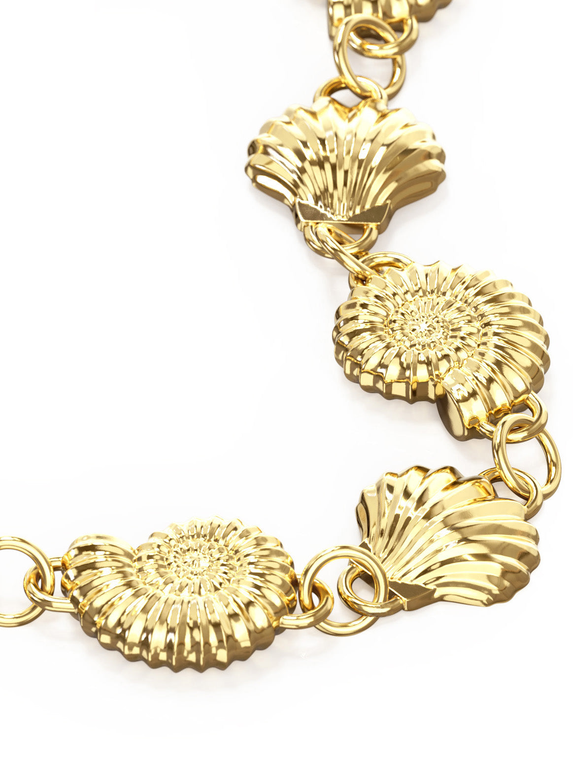 The Power of Love Bracelet in gold vermeil by Pola Jewellery—shells and spirals symbolizing love, femininity, and eternal rhythms.