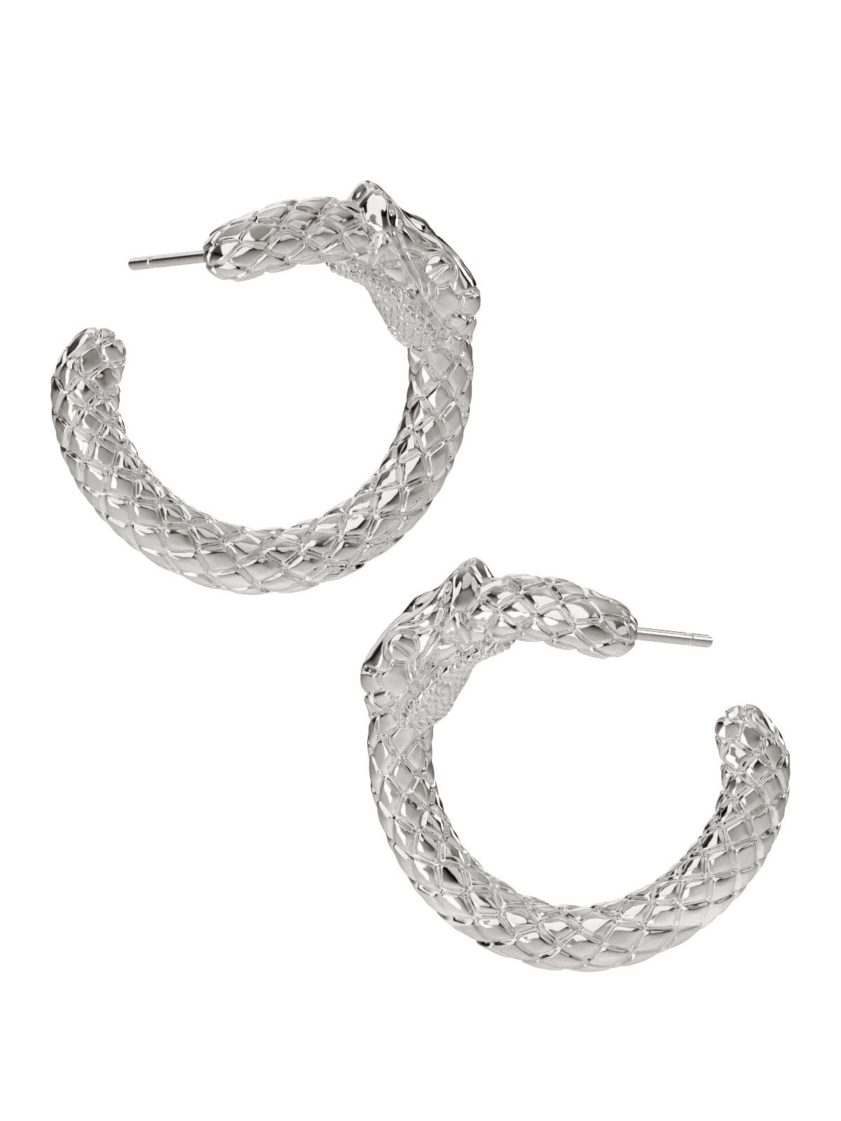 Ouroboros Hoop Earrings. 925 Sterling Silver. Gender Neutral
