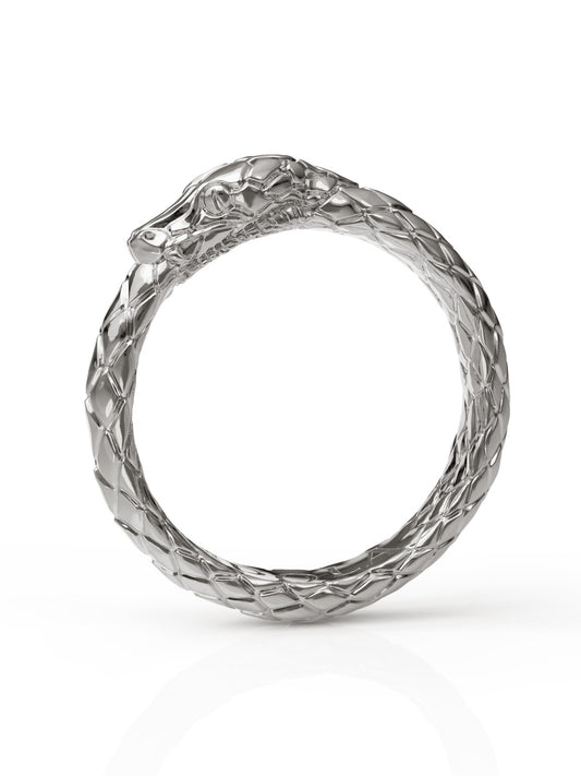 Ouroboros Ring by Pola Jewellery – gender-neutral statement ring symbolizing eternal love, infinite power, and self-renewal