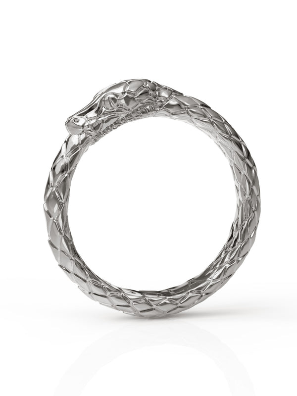 Ouroboros Ring by Pola Jewellery – gender-neutral statement ring symbolizing eternal love, infinite power, and self-renewal