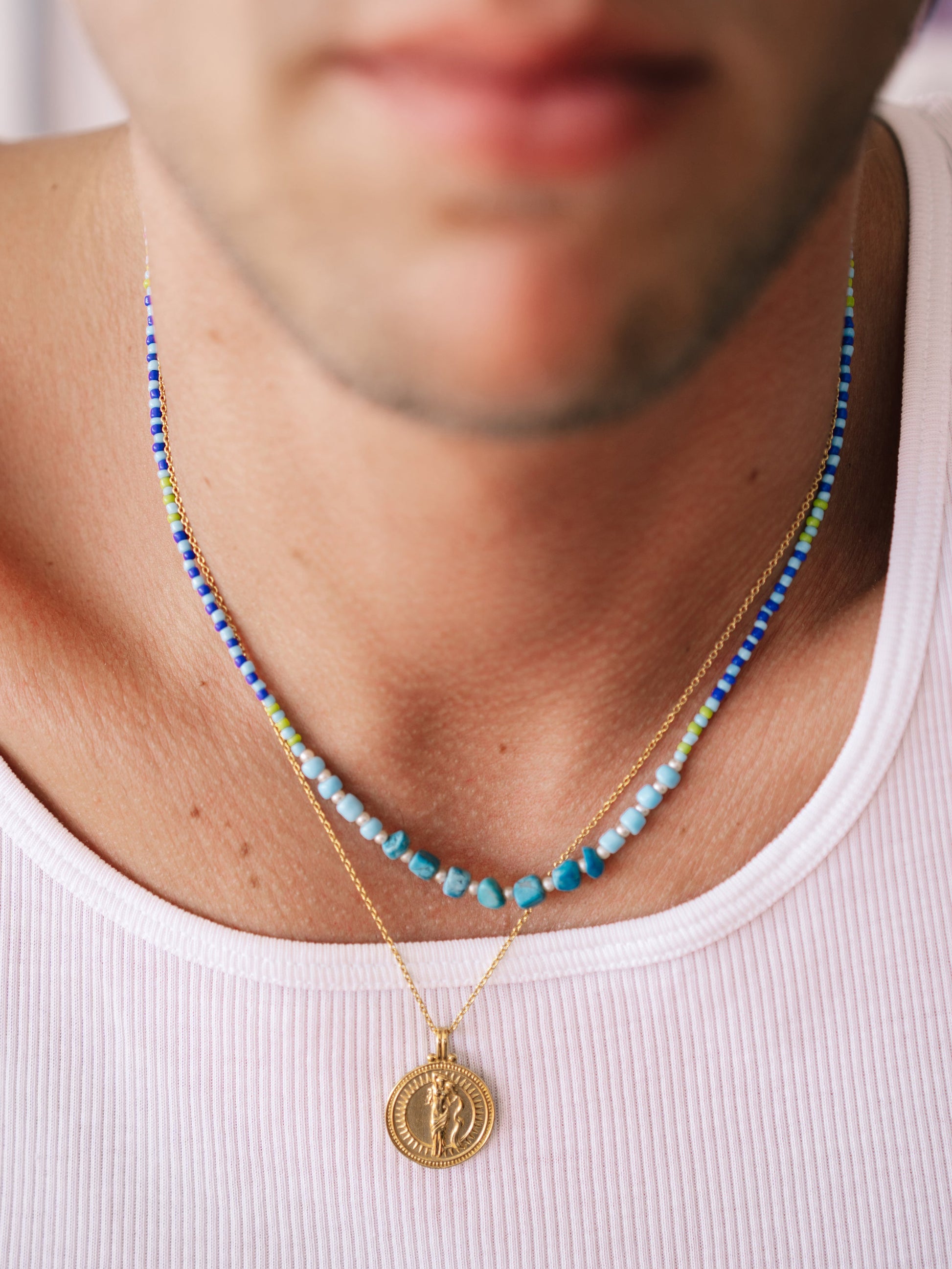 Aquarius Zodiac Horoscope Necklace. Gender Neutral. Gold Vermeil