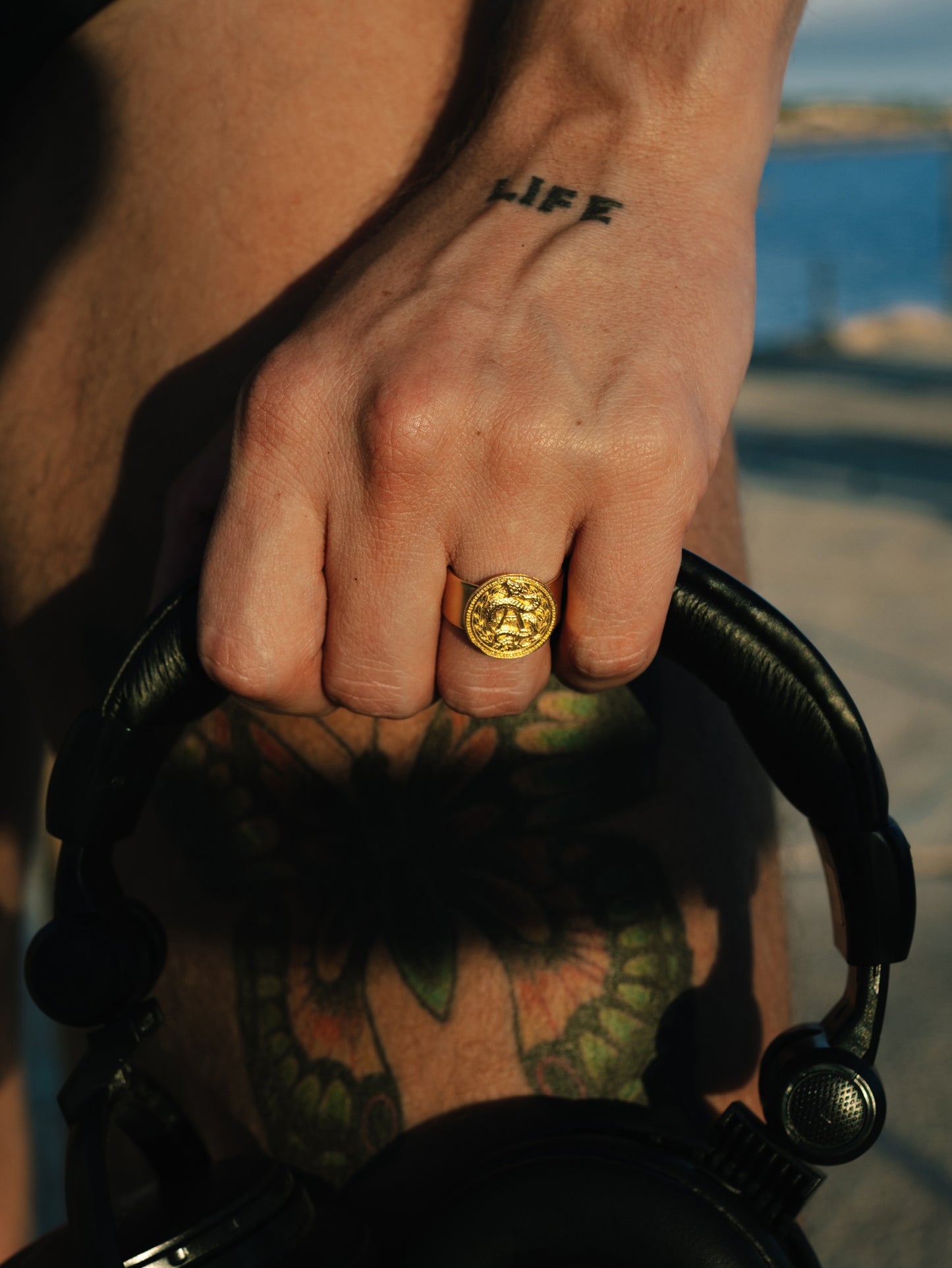 Blood type A Negative  Ring. Gold plated Sterling Silver. Gender Neutral