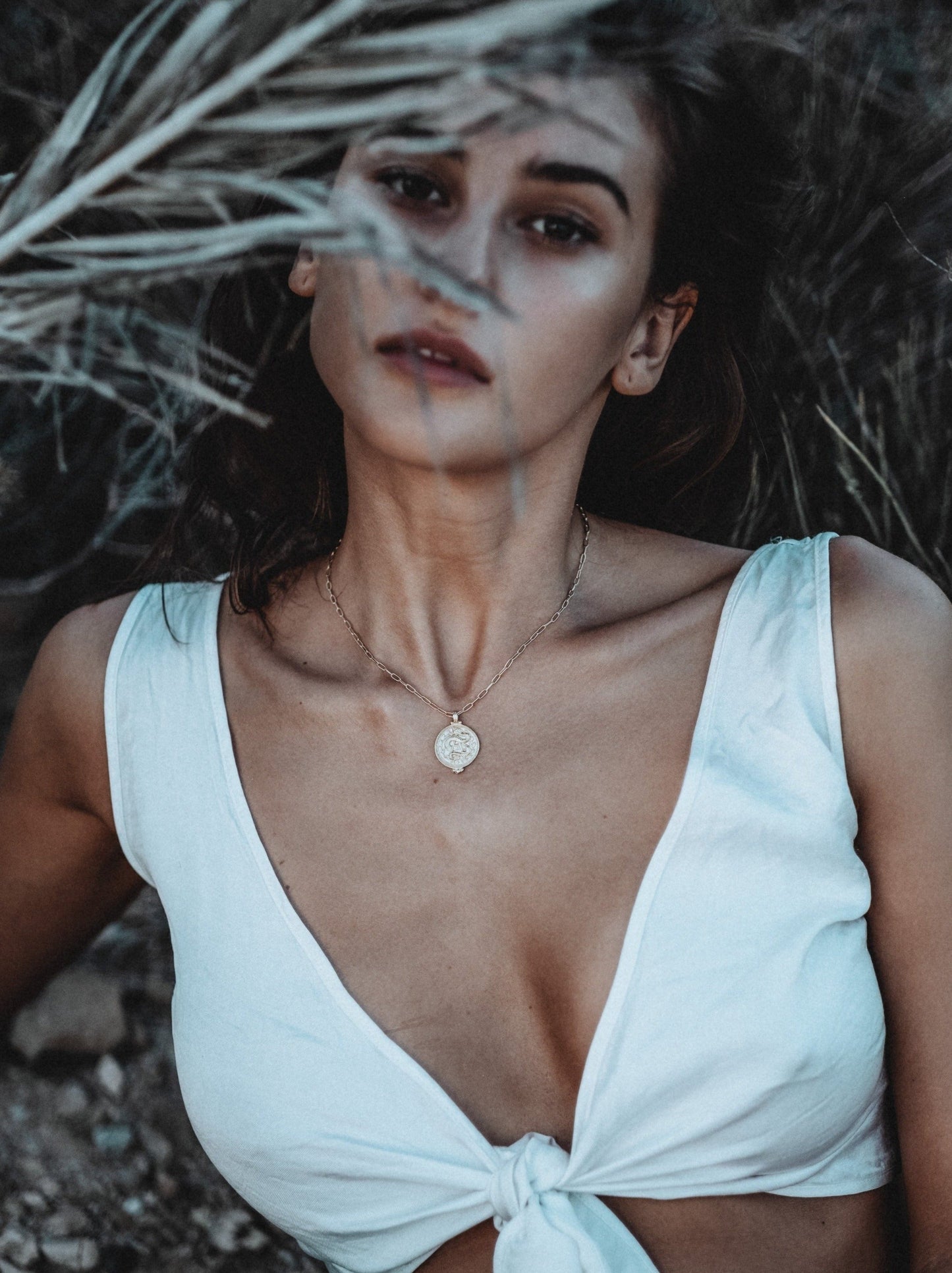 A Positive Blood Type Necklace in gold vermeil – handcrafted pendant with sacred snake and Evil Eye, symbolizing strength and renewal