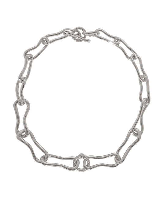 Ouroboros Chunky Choker, Silver plated