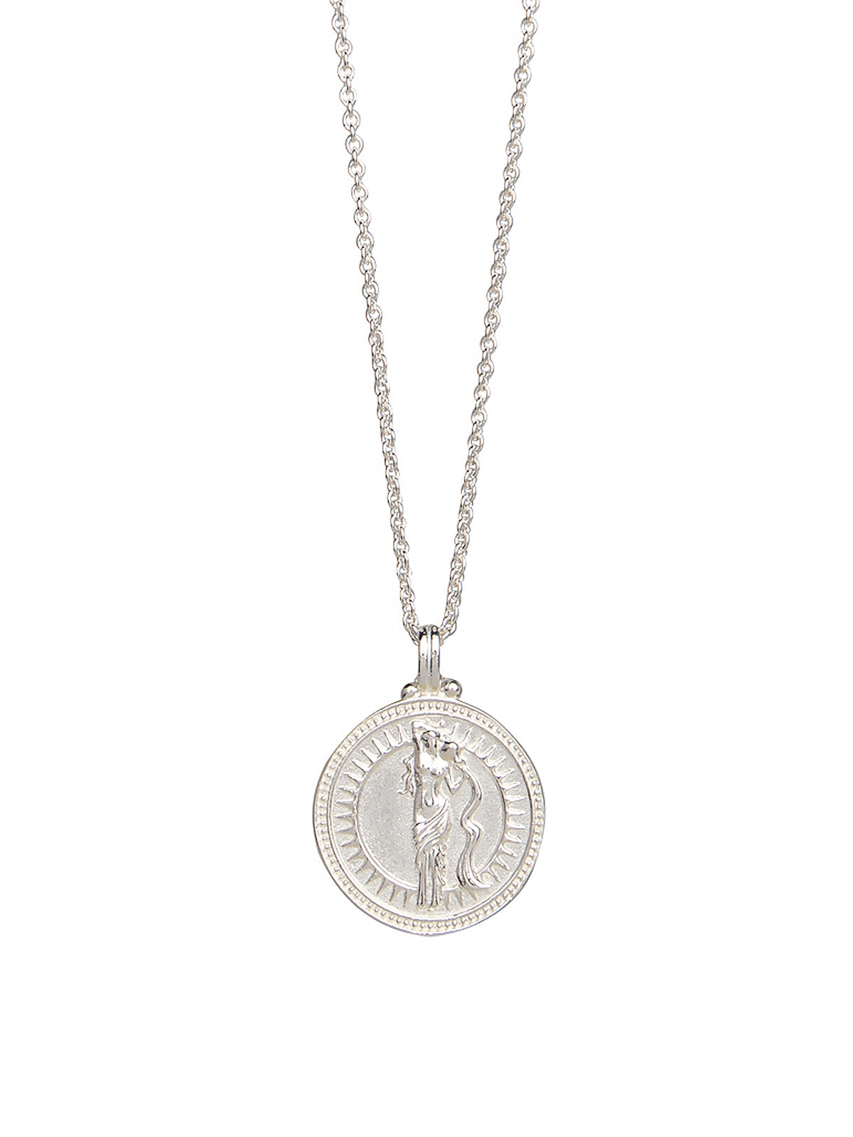 Pola Jewellery’s Aquarius Zodiac Necklace in sterling silver, featuring the water bearer motif — a talisman of vision, intellect, and individuality.