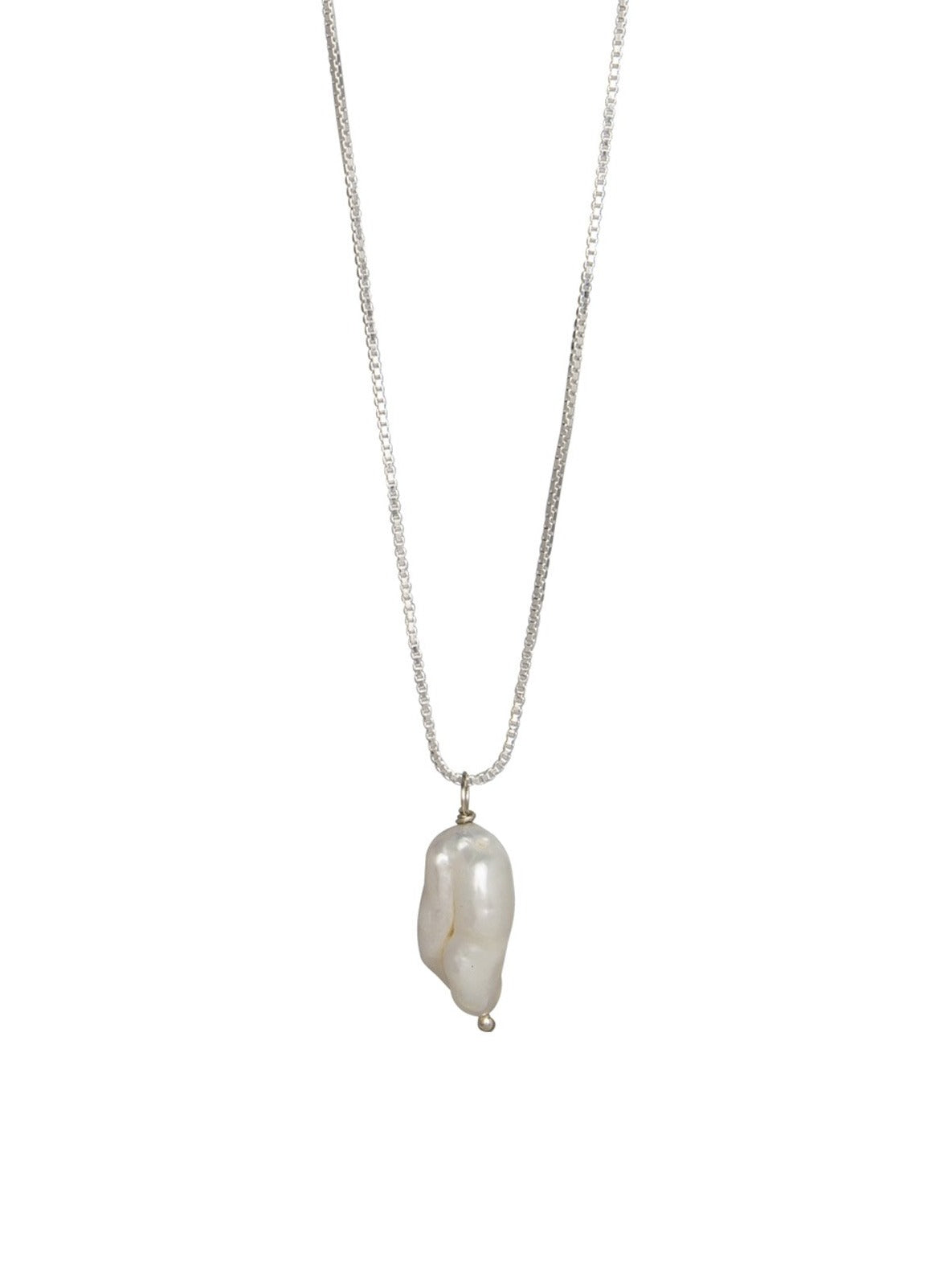 Baroque Freshwater Pearl Drop Necklace Sterling Silver by Pola ewellery