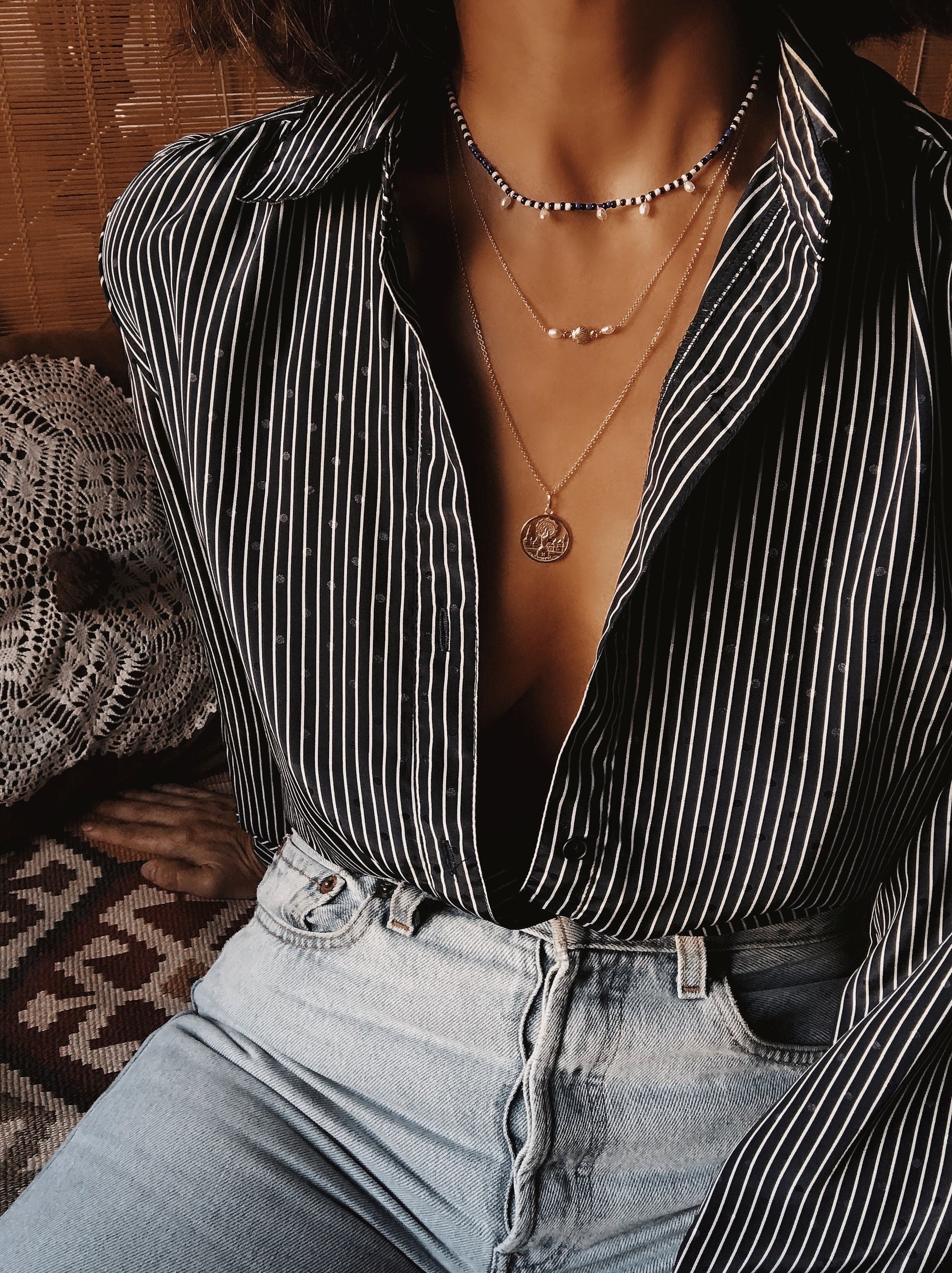 Beads Necklace Choker Freshwater Pearls by Pola Jewellery