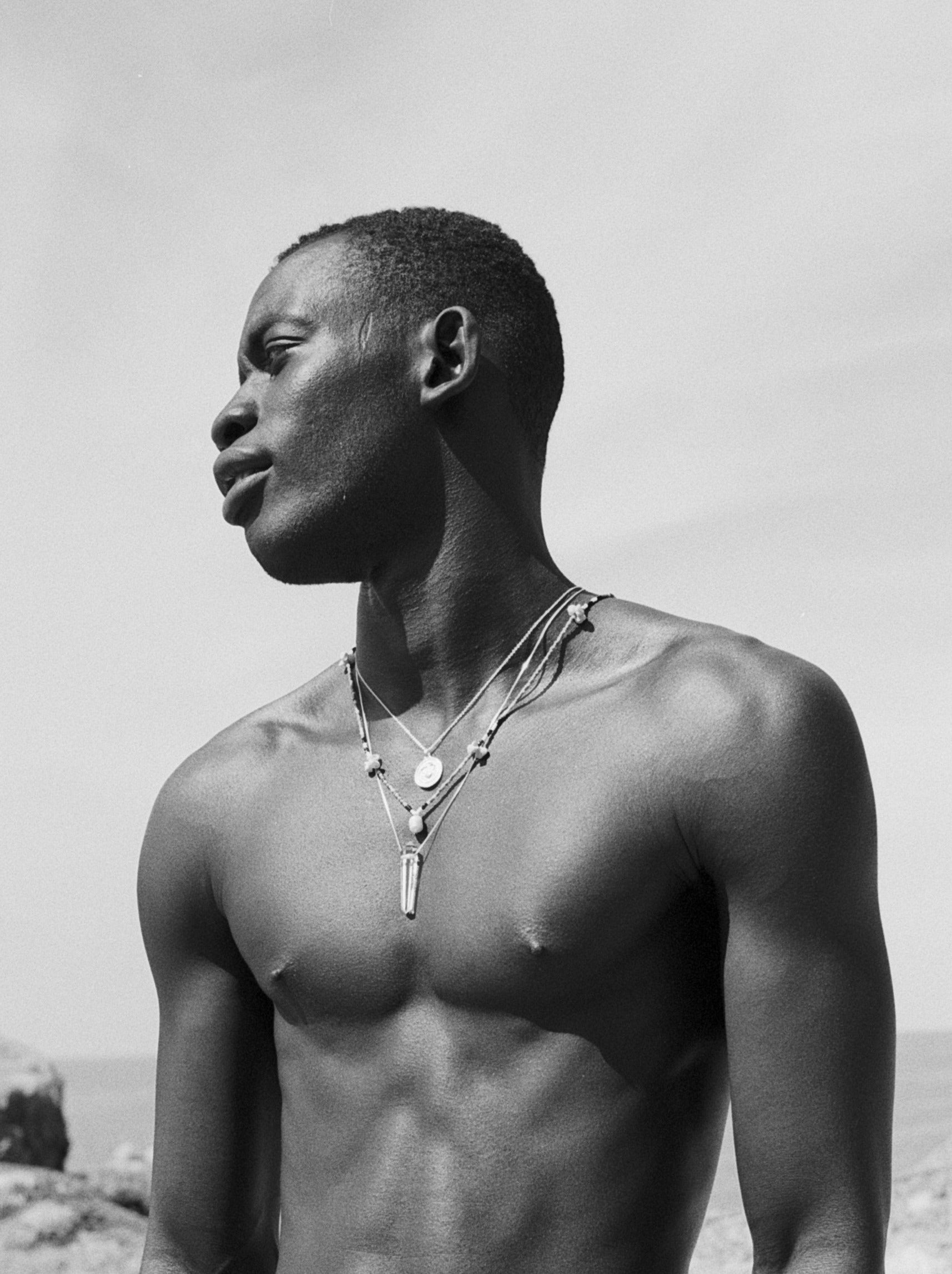 Beads Necklace, sea shells, Baroque Pearl. Gender Neutral by Pola Jewellery