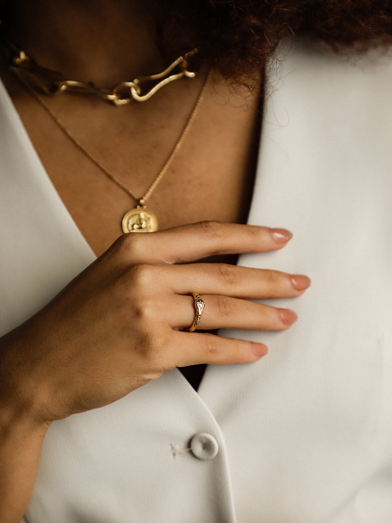 Gold Vermeil Ouroboros Ring by Pola Jewellery – gender-neutral design symbolizing eternal love, strength, and self-renewal