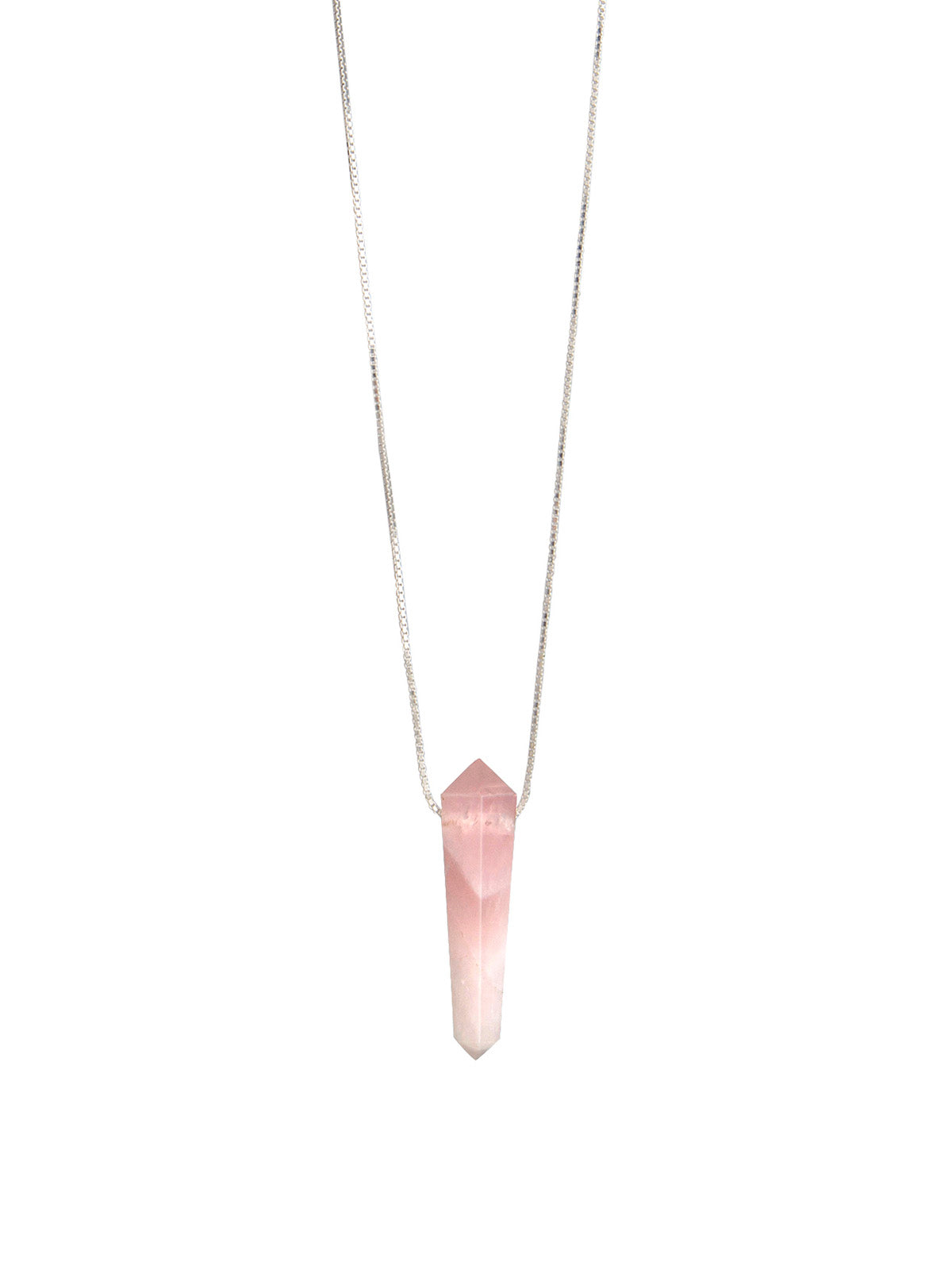 Rose Quartz Necklace Gender Neutral. Sterling Silver by Pola Jewellery