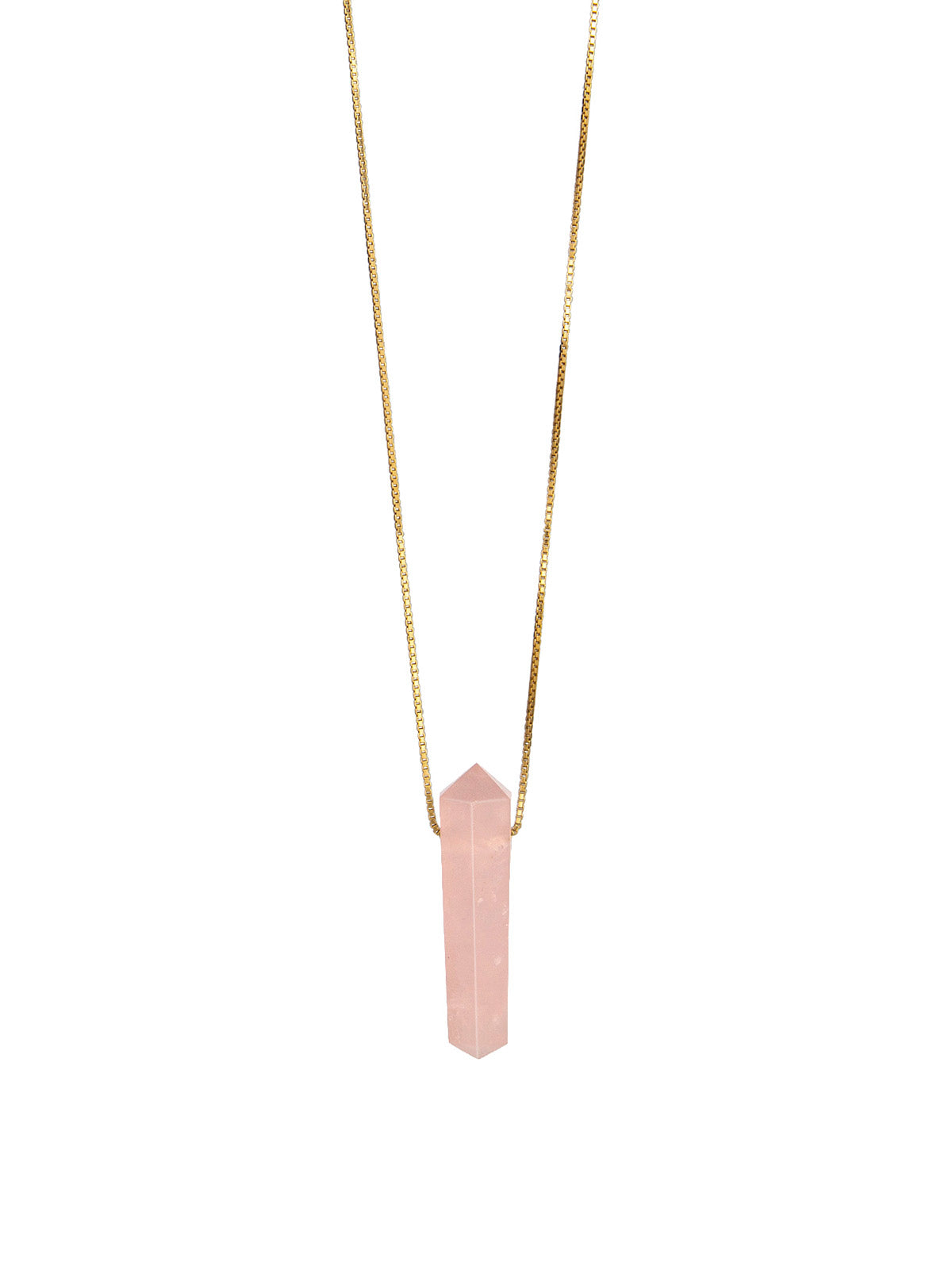 Rose Quartz Necklace Gender Neutral. Vermeil by Pola Jewellery
